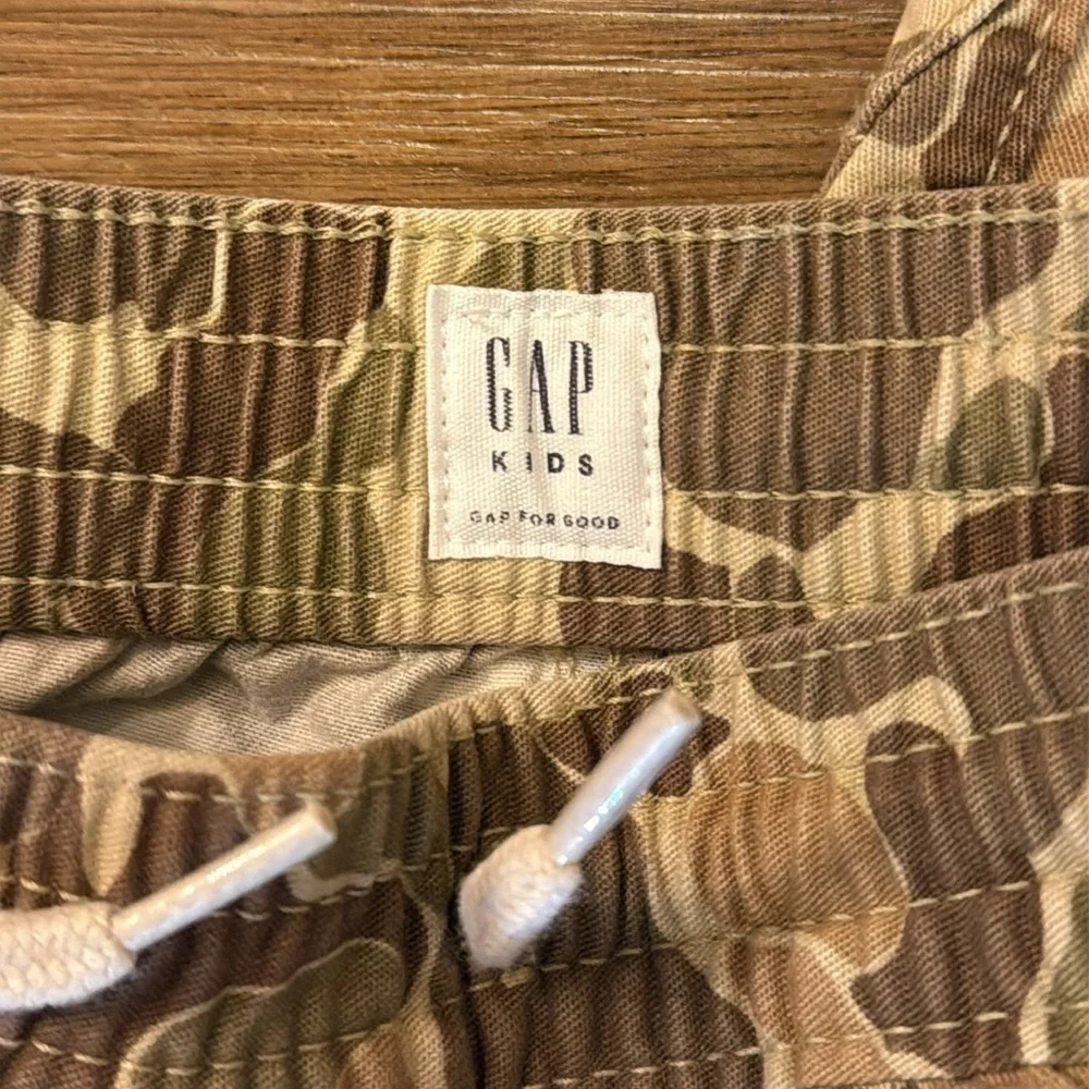 Gap Kids XXL (14-16) Utility Jogger Tapered Leg Green Faded Camo Pull On Pants